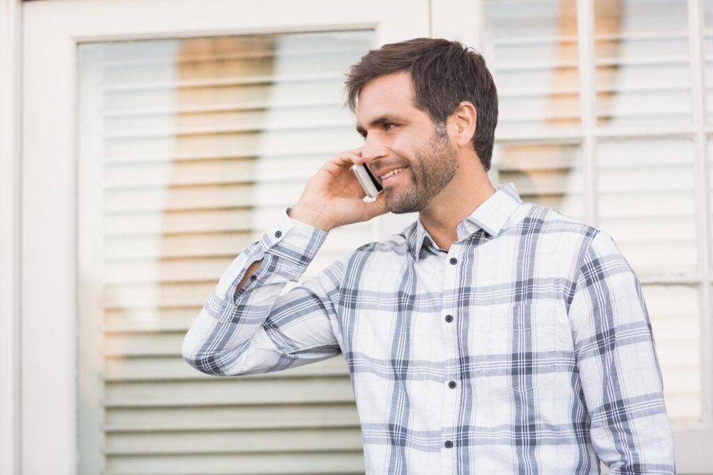 man talking to his phone