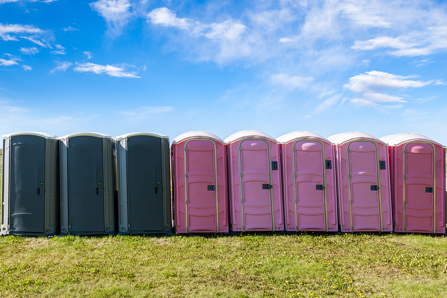 black and pink portable toilets